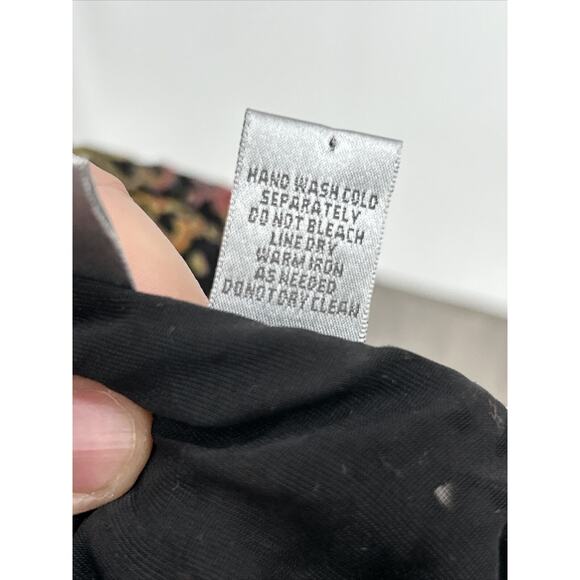 Chicos Sz 2 Lg Black Multicolored Open Velvet Burnout Relaxed Cardigan Blouse - Picture 8 of 11